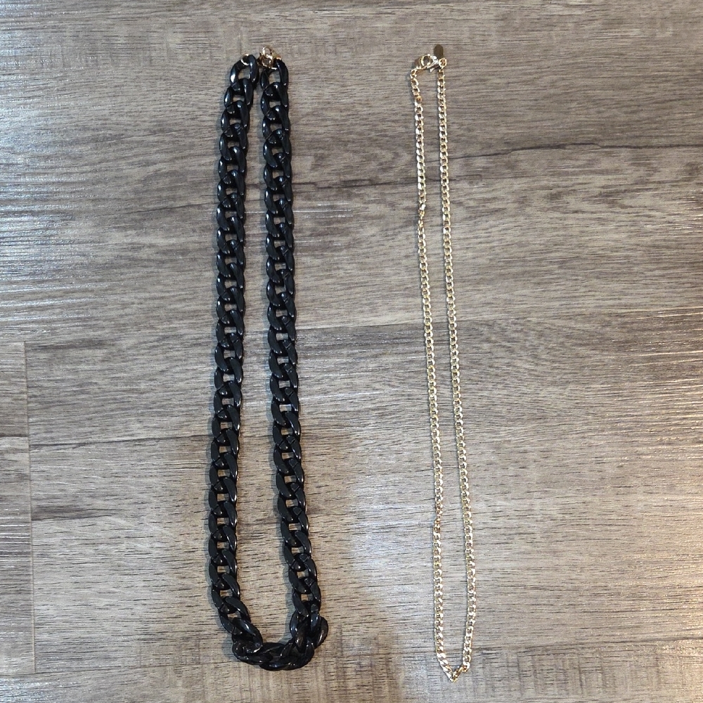 Nordstrom Black and Gold Necklace Duo